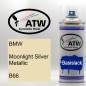 Preview: BMW, Moonlight Silver Metallic, B66: 400ml Sprühdose, von ATW Autoteile West.